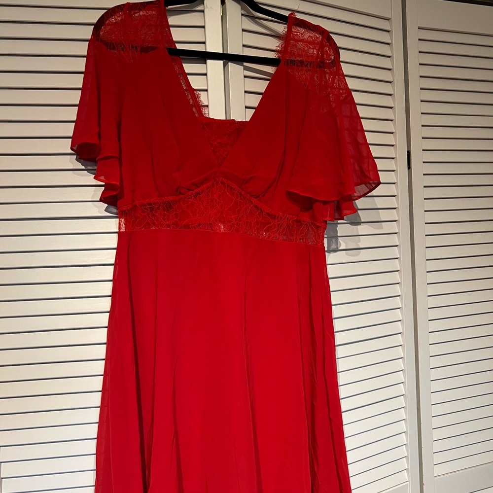 Size 14 red lace mini dress